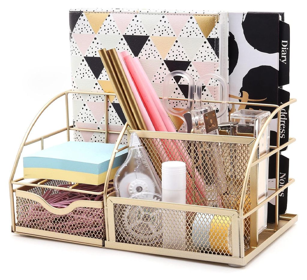 Tischorganizer/Schreibtischorganizer/Büroorganizer/Stiftehalter/Multifunktionaler Organizer (gold)