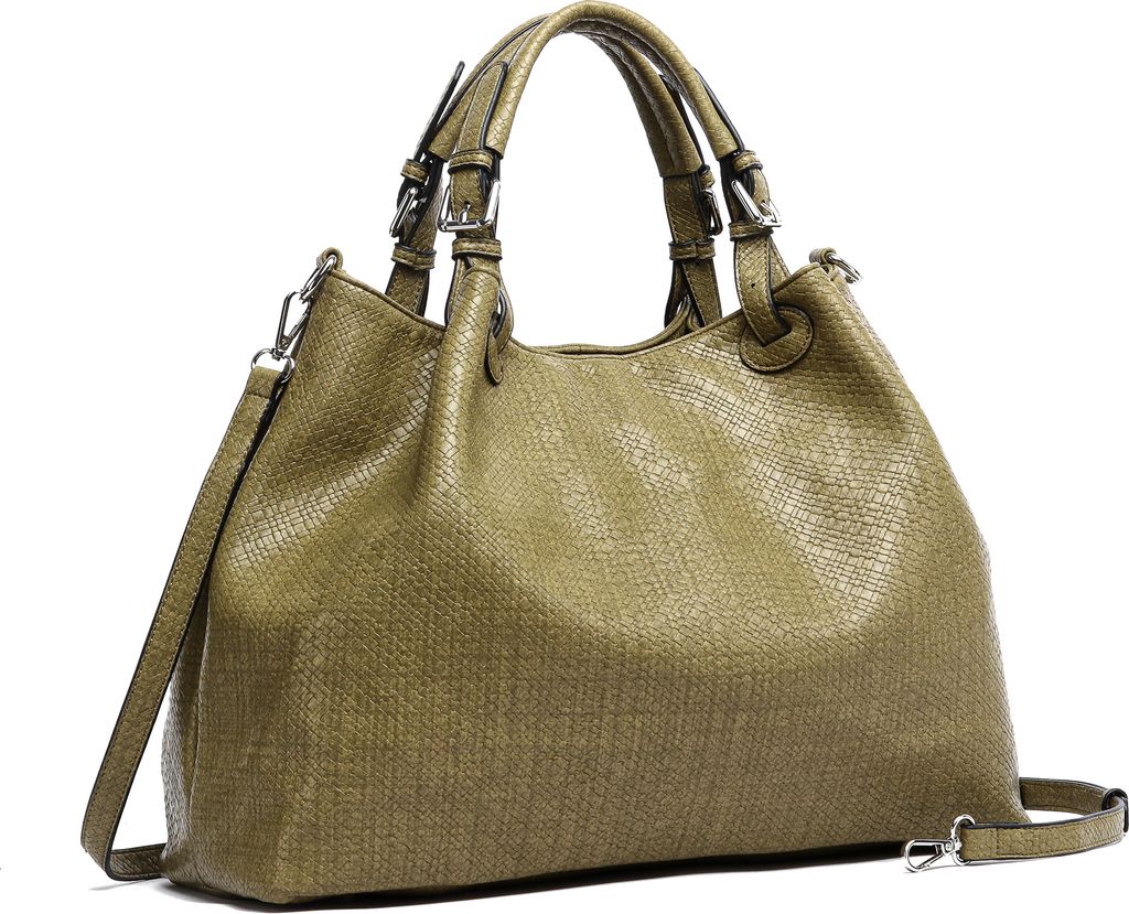 Shopper Flecht in softem Material, groß von collezione alessandro