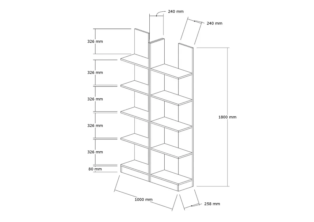 Bibliothèque Robuste Gain de Place 100x180cm - Solution Rangement - 5