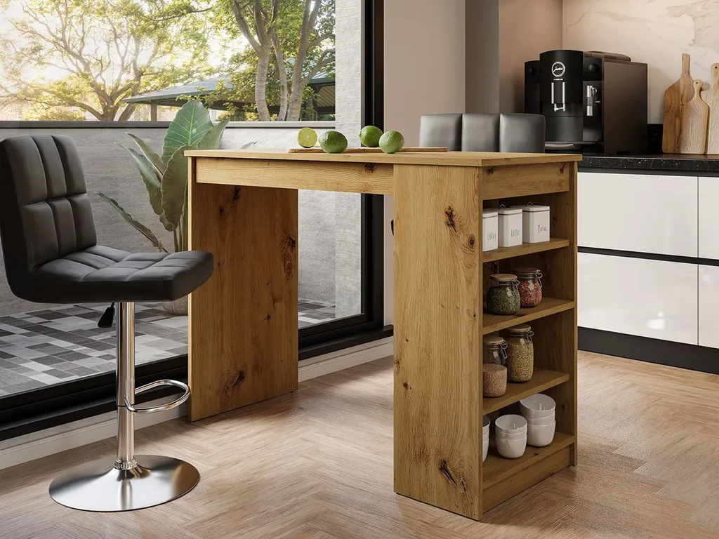 Bancone Bar BIRKET Rovere Artisan | Tavolo Alto per Loft e Cucina