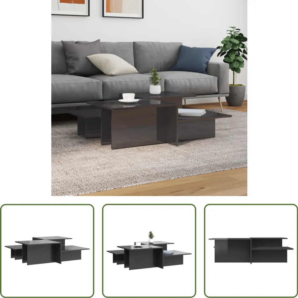 OFFERTA Set 2 Tavolini Grigio Lucido The Living Store | Prezzo Shock