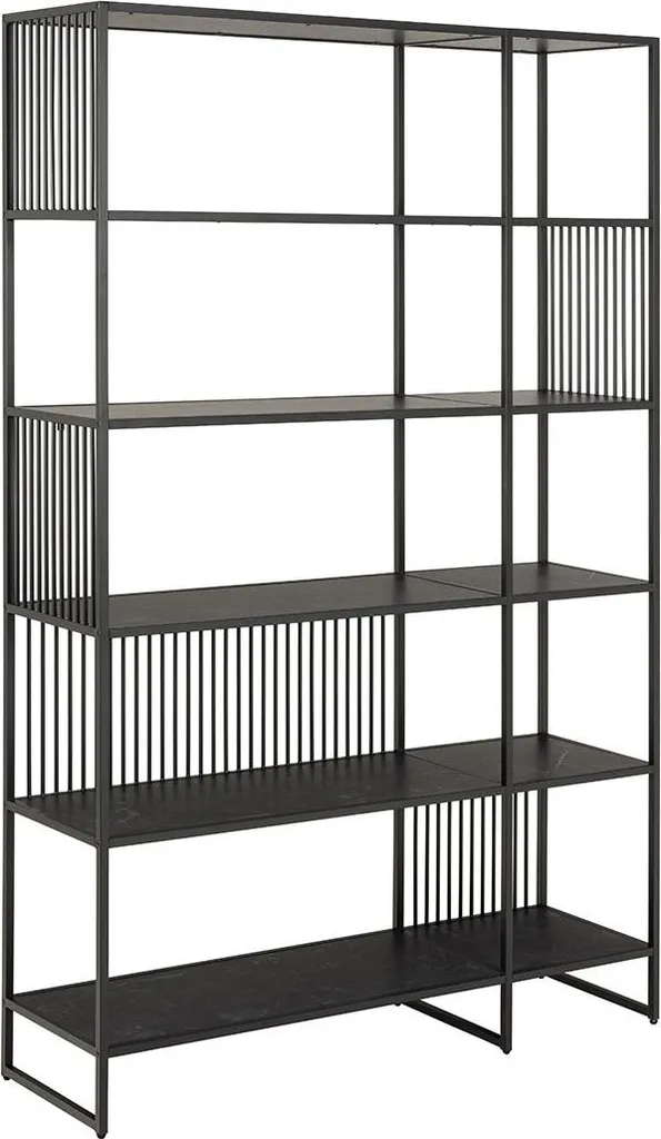Étagère de rangement Strington 5 niveaux noir pour salon et bureau