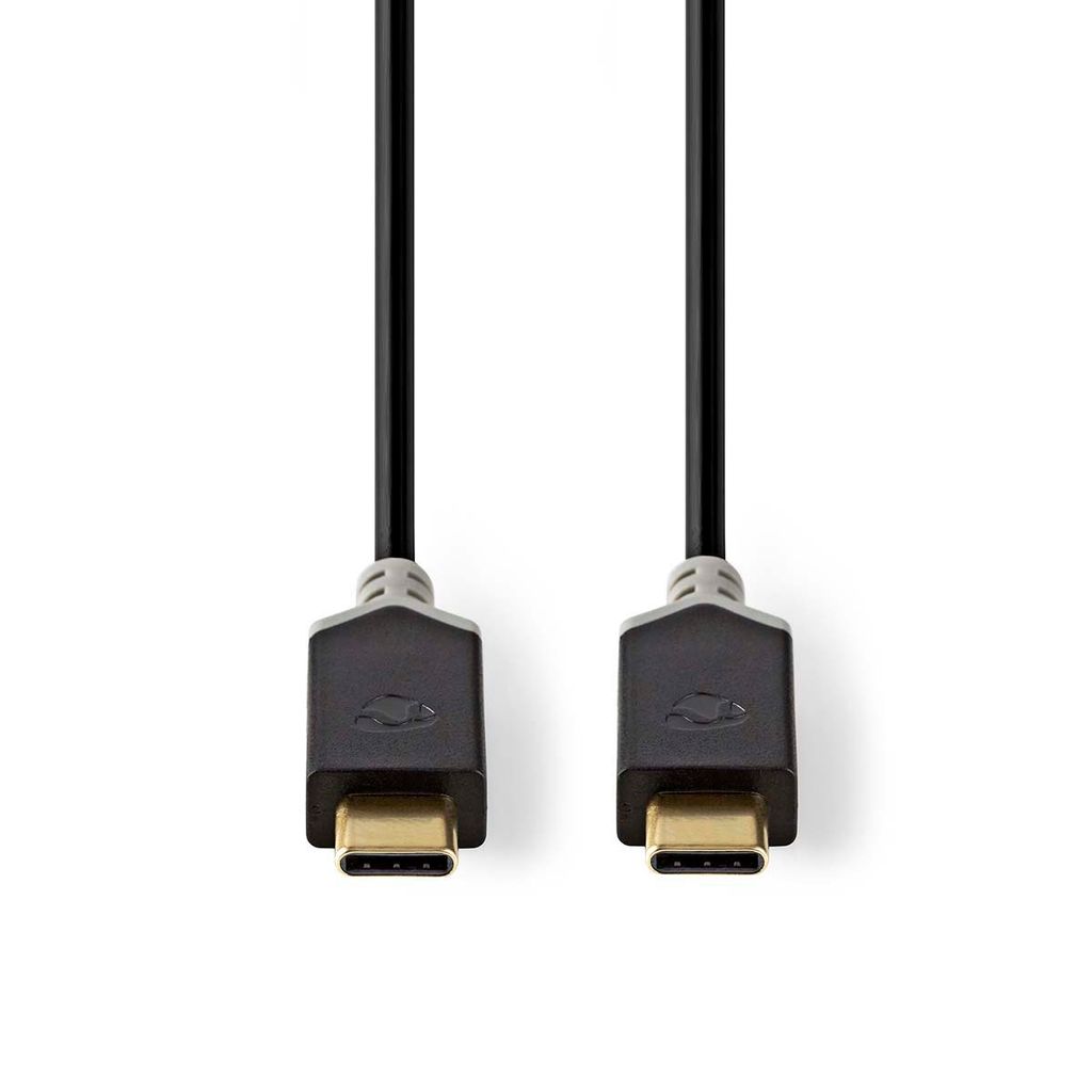 Nedis USB-Kabel - USB 3.2 Gen 1 - USB-C Stecker - USB-C Stecker - 60 W - 4K@60Hz - 5 Gbps - Vernickelt - 1.00 m - Rund - PVC - Anthrazit - Box