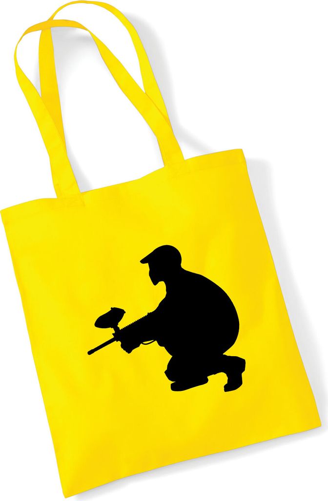 Huuraa Jutebeutel Paintball Silhouette 10 Liter Yellow Baumwolle Tasche Geschenkidee