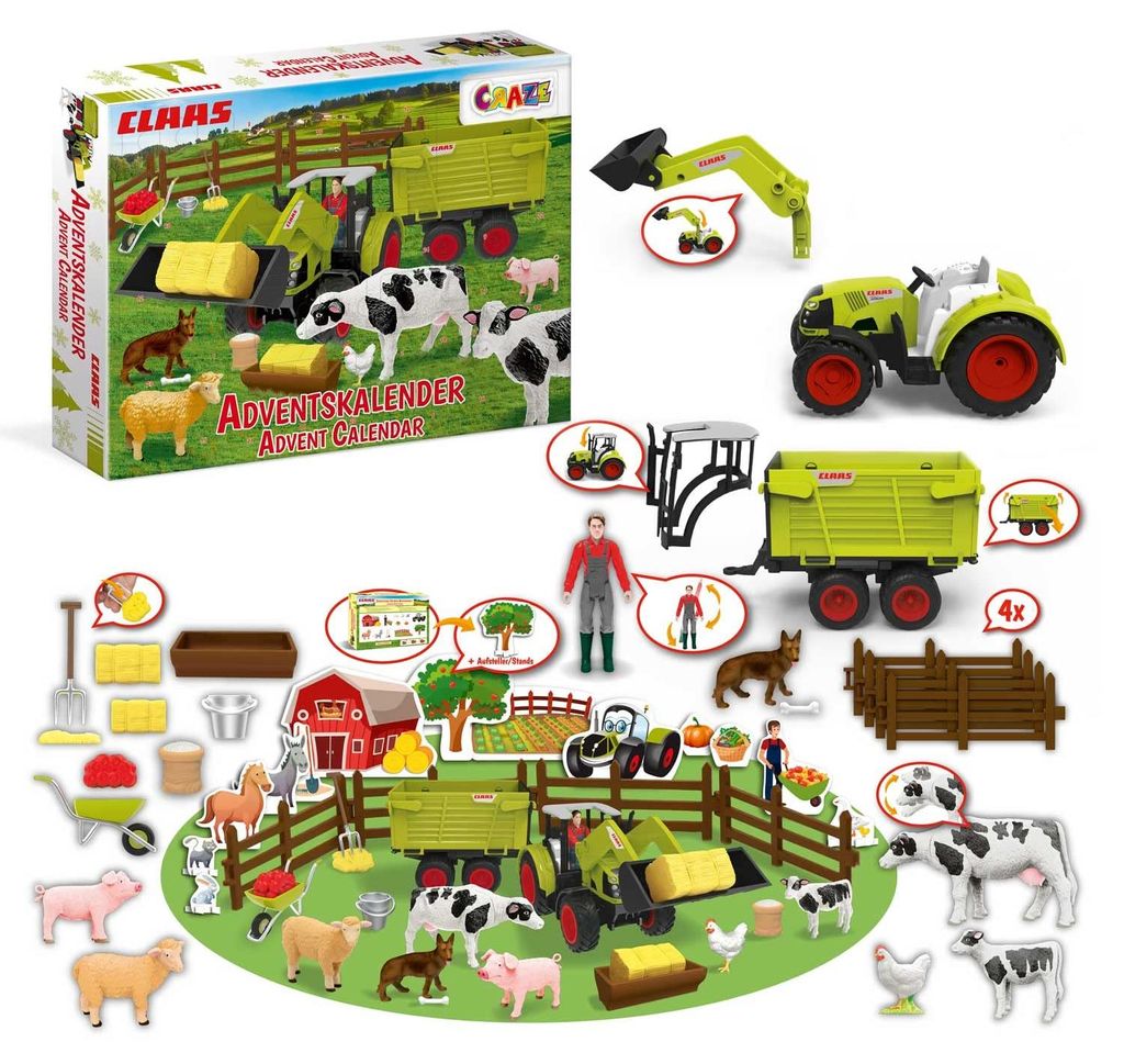Adventskalender CLAAS 2026 – Bauernhof Spielzeug Traktor Produktbild 