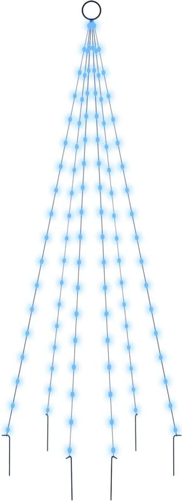 LED-Weihnachtsbaum für Fahnenmast Blau 108 LEDs 180 cm