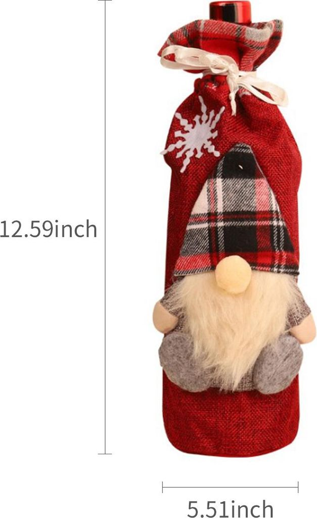 Weihnachten Weinflasche Abdeckung Weihnachtsmann Muster Champagner Flaschenhalter Abdeckung Tischdekoration Geschenk Erntedankfest Feiertagsfestiva...