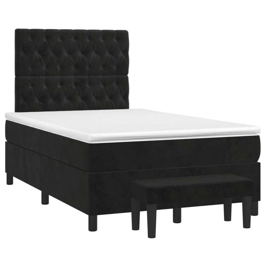 "Winteraktion" Boxspringbett mit Matratze Schwarz 120x190 cm Samt - Klassische Betten CC9525