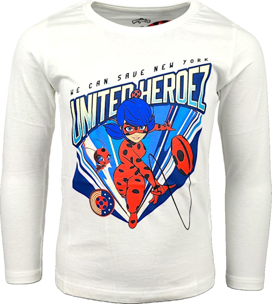 Langarmshirt Miraculous Ladybug Creme 116 cm