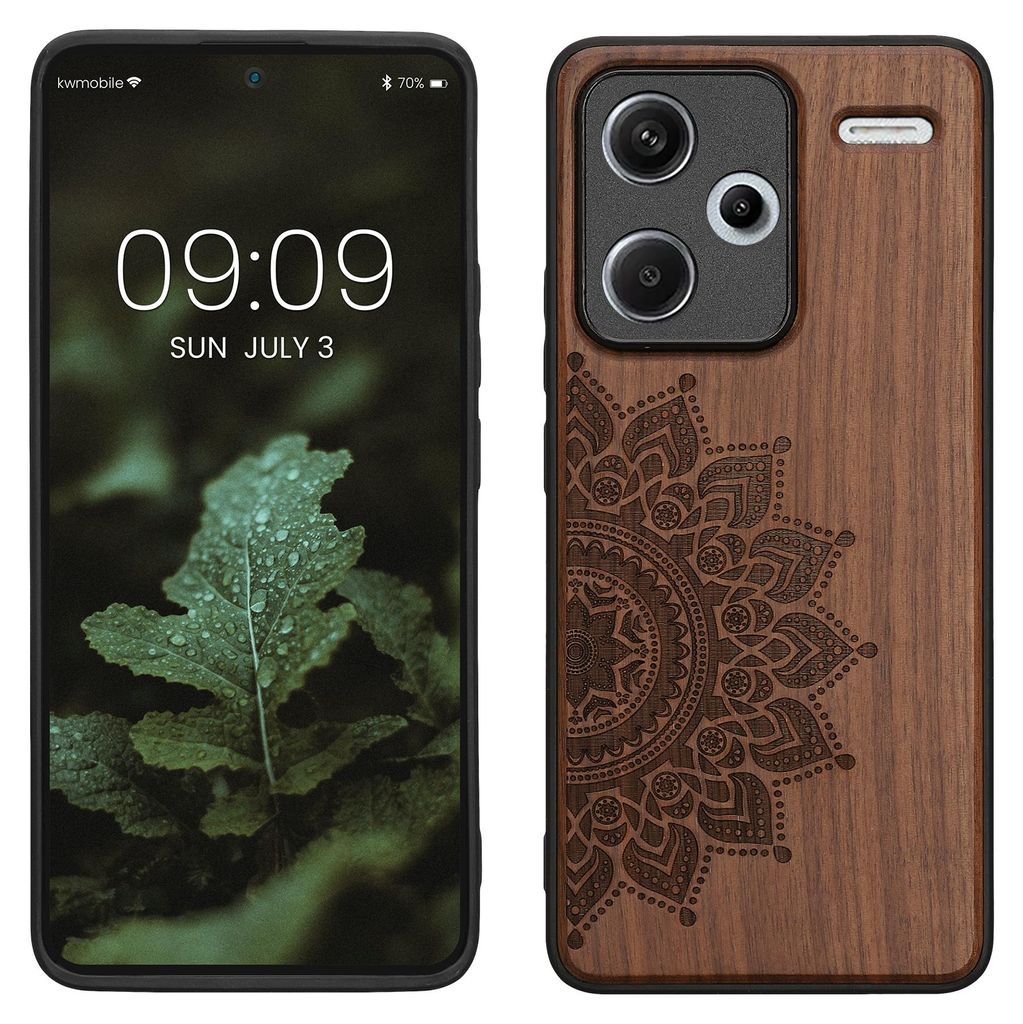 kwmobile Handyhülle für Xiaomi Redmi Note 13 Pro+ 5G / Redmi Note 13 Pro Plus 5G Hülle Holz - Case mit TPU Bumper - Stoßfestes Hardcase - Schut...