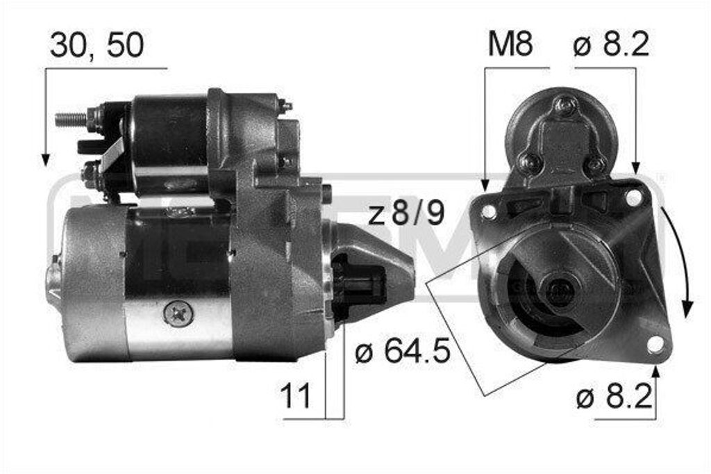ERA 220024A Starter Anlasser 0,9kW für FIAT Seicento / 600 Schrägheck (187) 12V