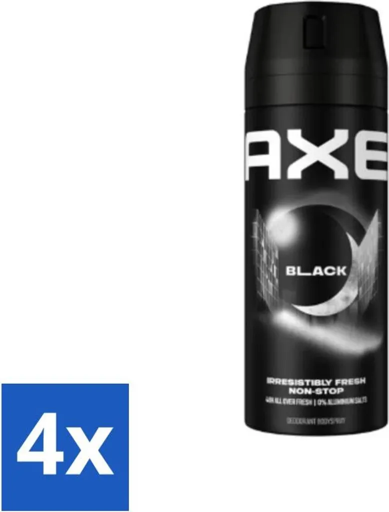 Déodorant Axe Black anti-odeur 150 ml - Fini la Transpiration Lot de 4