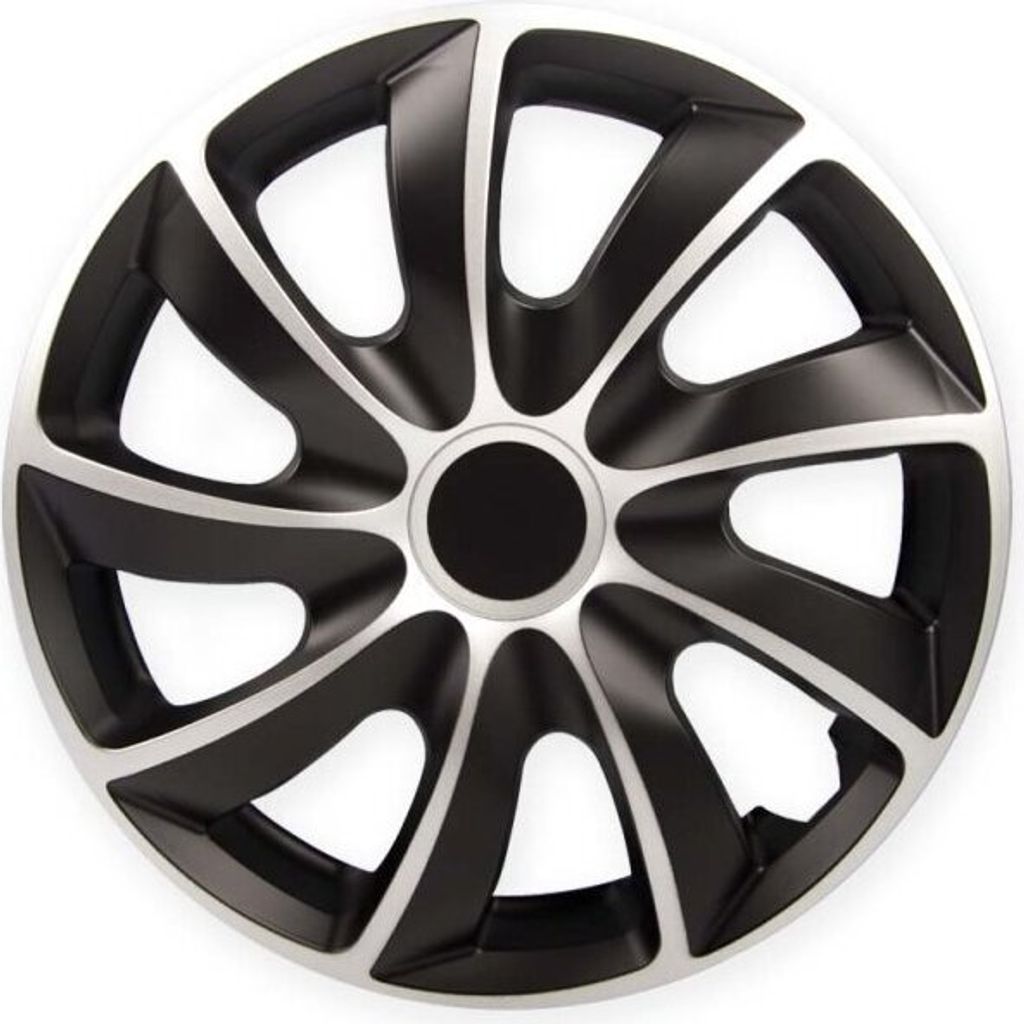 J&J Automotive | Poklice Quad 15" Černá a Stříbrná 4ks Obrázek produktu 