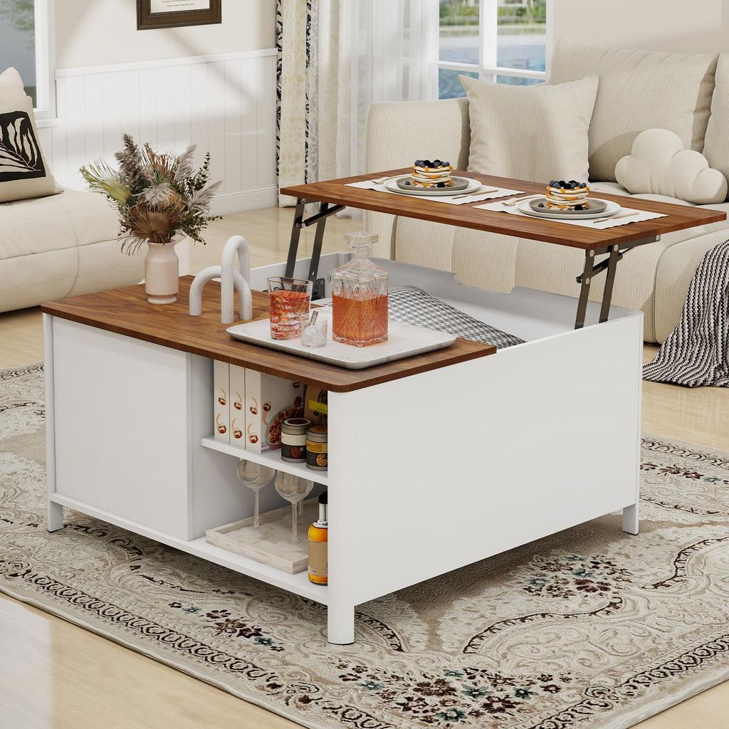 Table basse Puluomis avec mécanisme de levage, table à Image du produit 