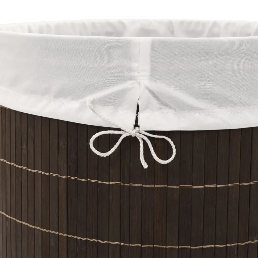 Corbeille à linge ovale en bambou avec sac amovible - Design Naturel