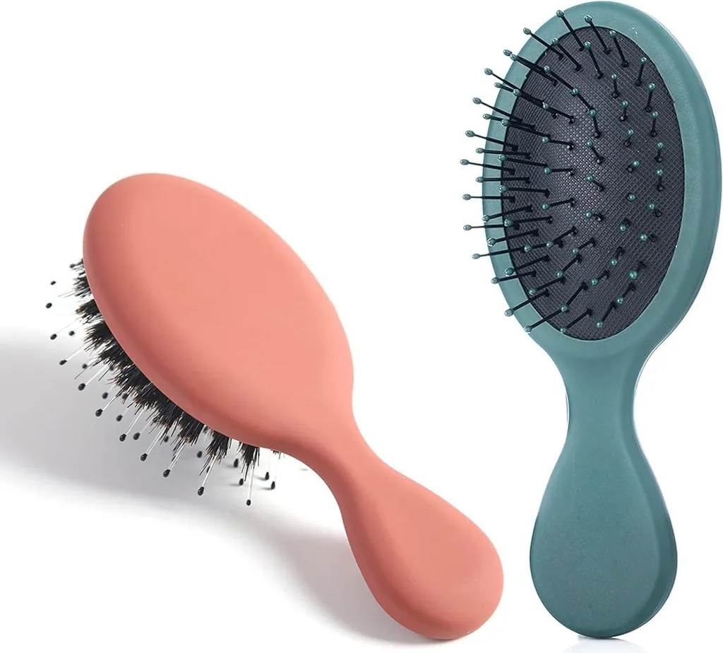 Set de 2 brosses à cheveux en soie de sanglier petit format noir