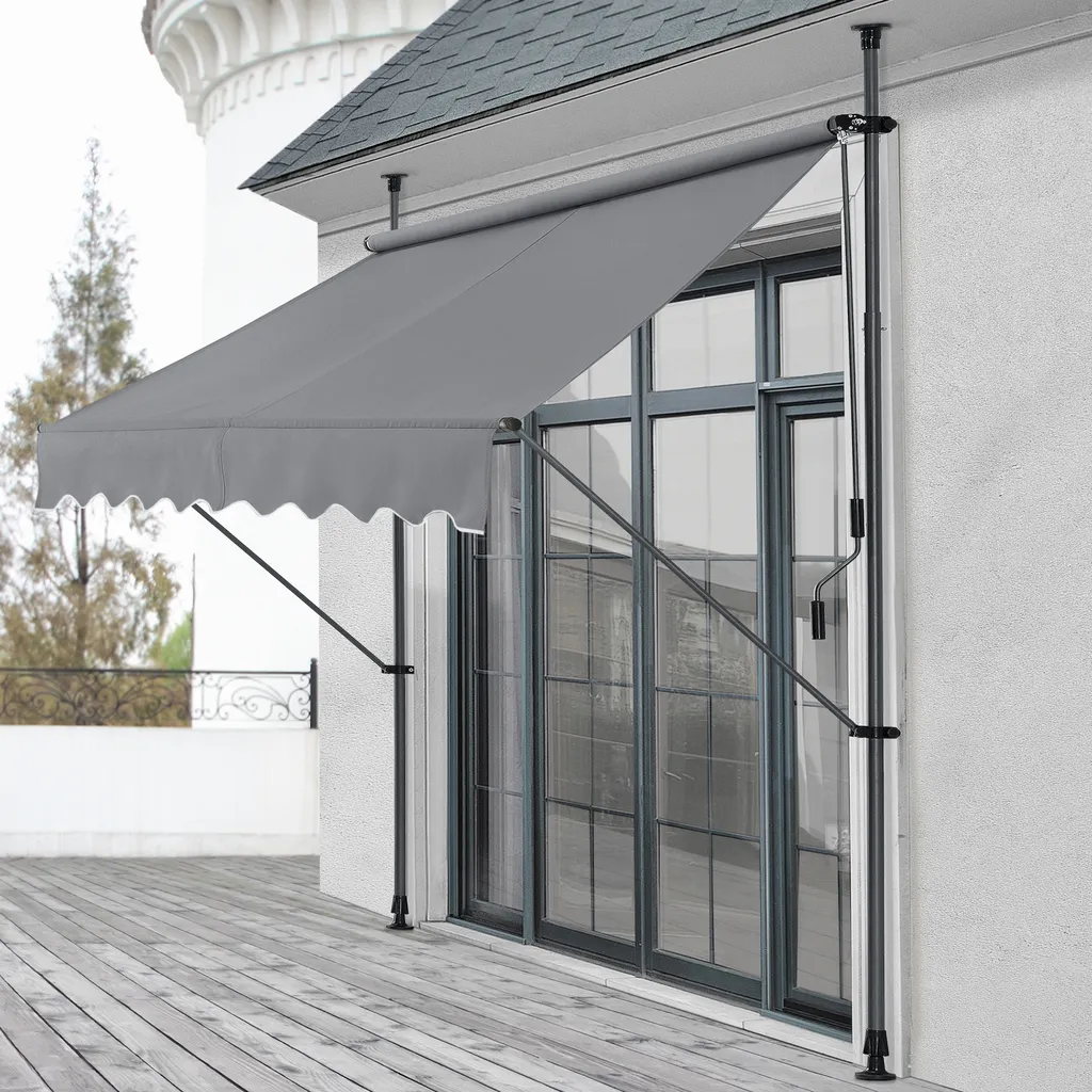 Tenda da Sole Stem 200cm Grigia | Struttura Acciaio | No Trapano