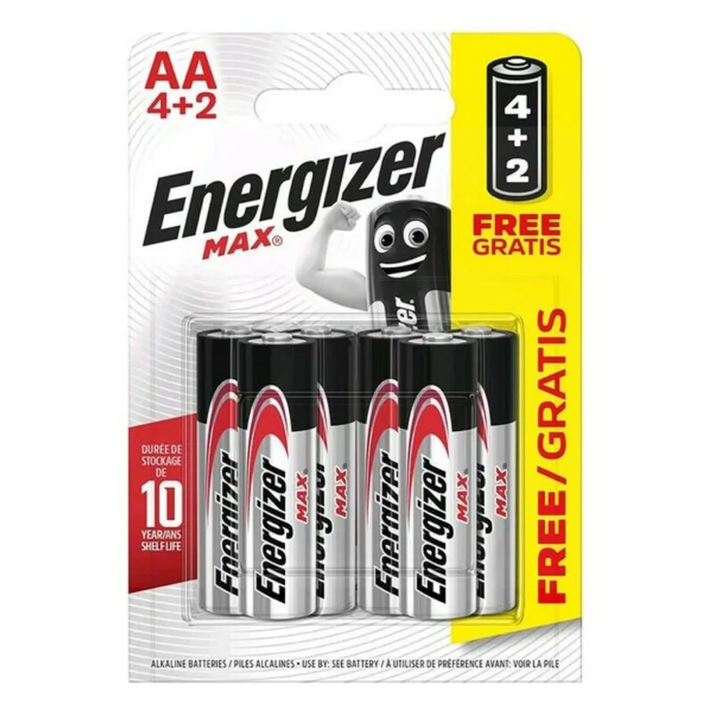 Piles AA LR06 Energizer Max Power Haute Performance Énergie Durable x6