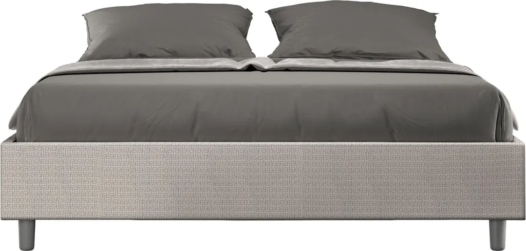 Lit 160x190 tissu blanc Labirinto Azelia rembourré confort ITYHOME