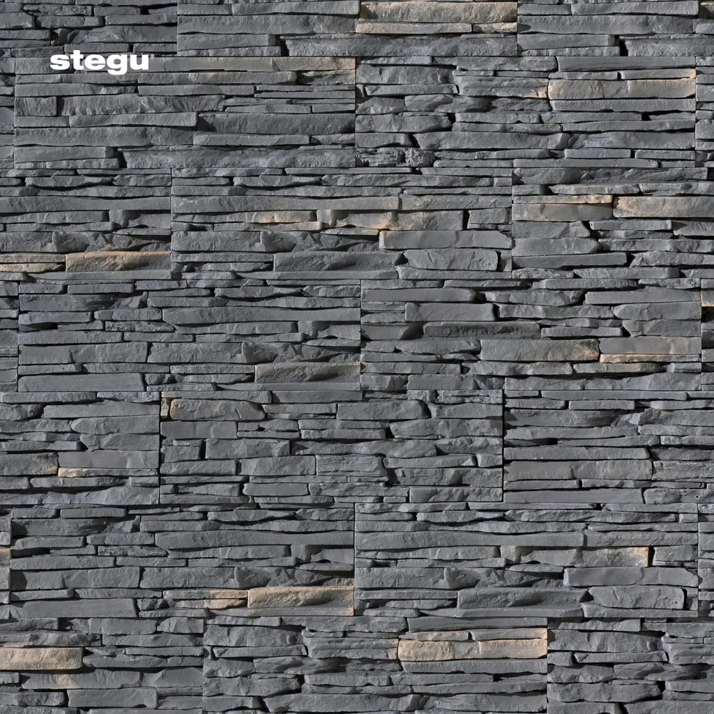 Parement en pierre Mesada Graphite 37x12 cm - Texture relief 3D design