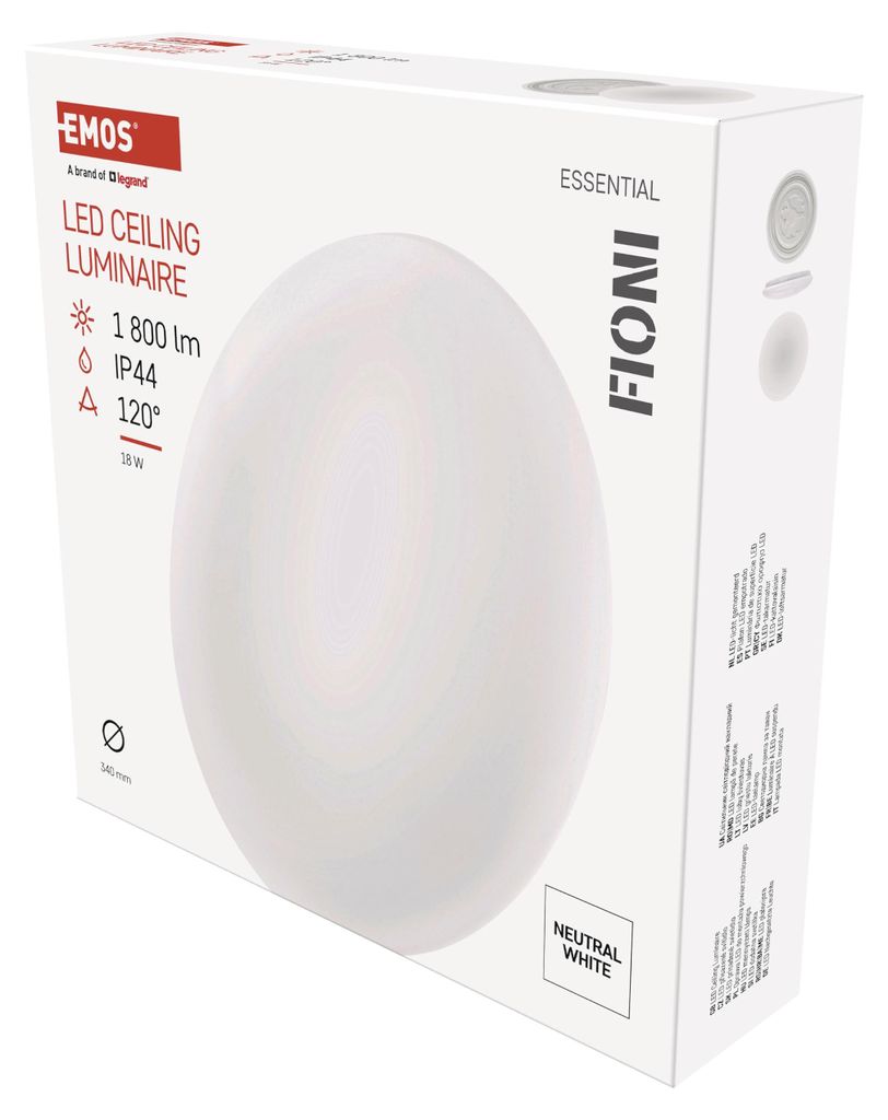 EMOS Apparecchio LED FIONI, bianco rotondo 18W bianco Immagine del prodotto 
