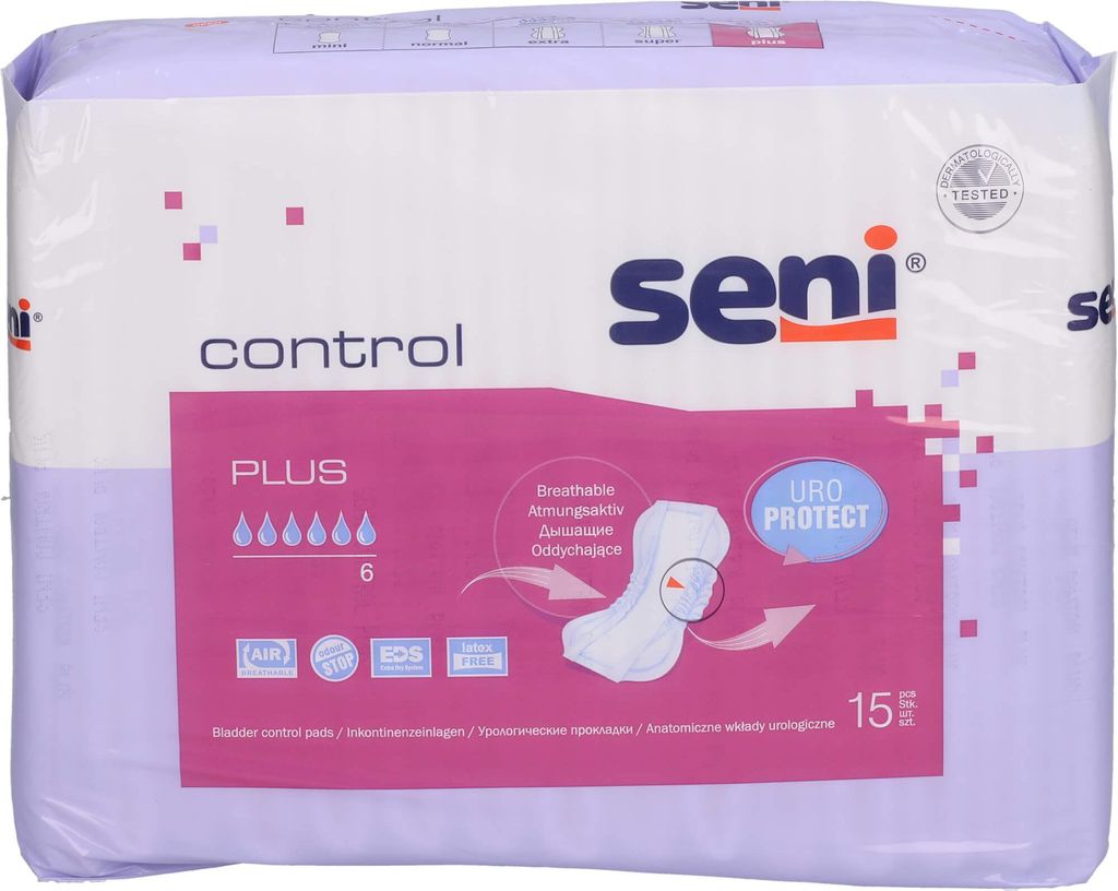Seni Control Plus Inkontinenzeinlagen, 15 St. Einlagen Produktbild 