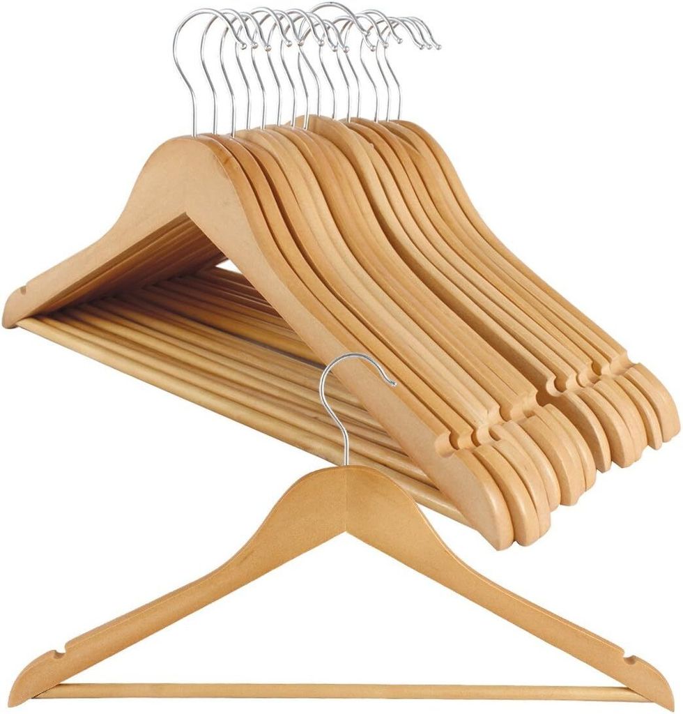 12x Holzbügel Kleiderbügel Holz Garderobenbügel Produktbild 