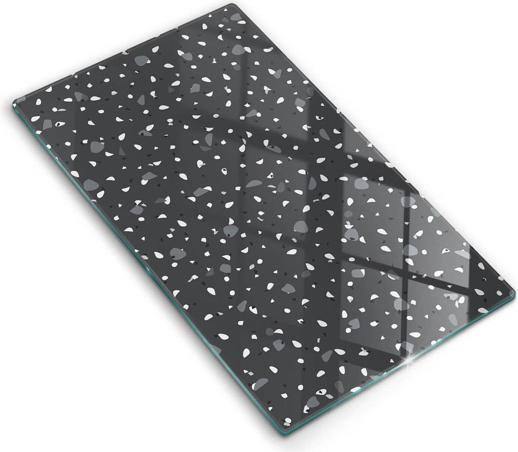 Glasschneideplatte - Herdabdeckplatte - 30x52 cm - Schneidebrett - Spritzschutz - Dekorativer Stein