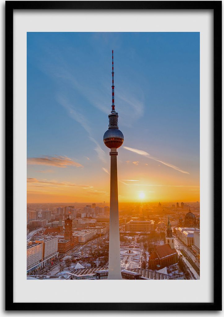 Bild - Bilderrahmen - 50 cm x 70 cm - MDF - Rahmen - Wandkunst Fernsehturm