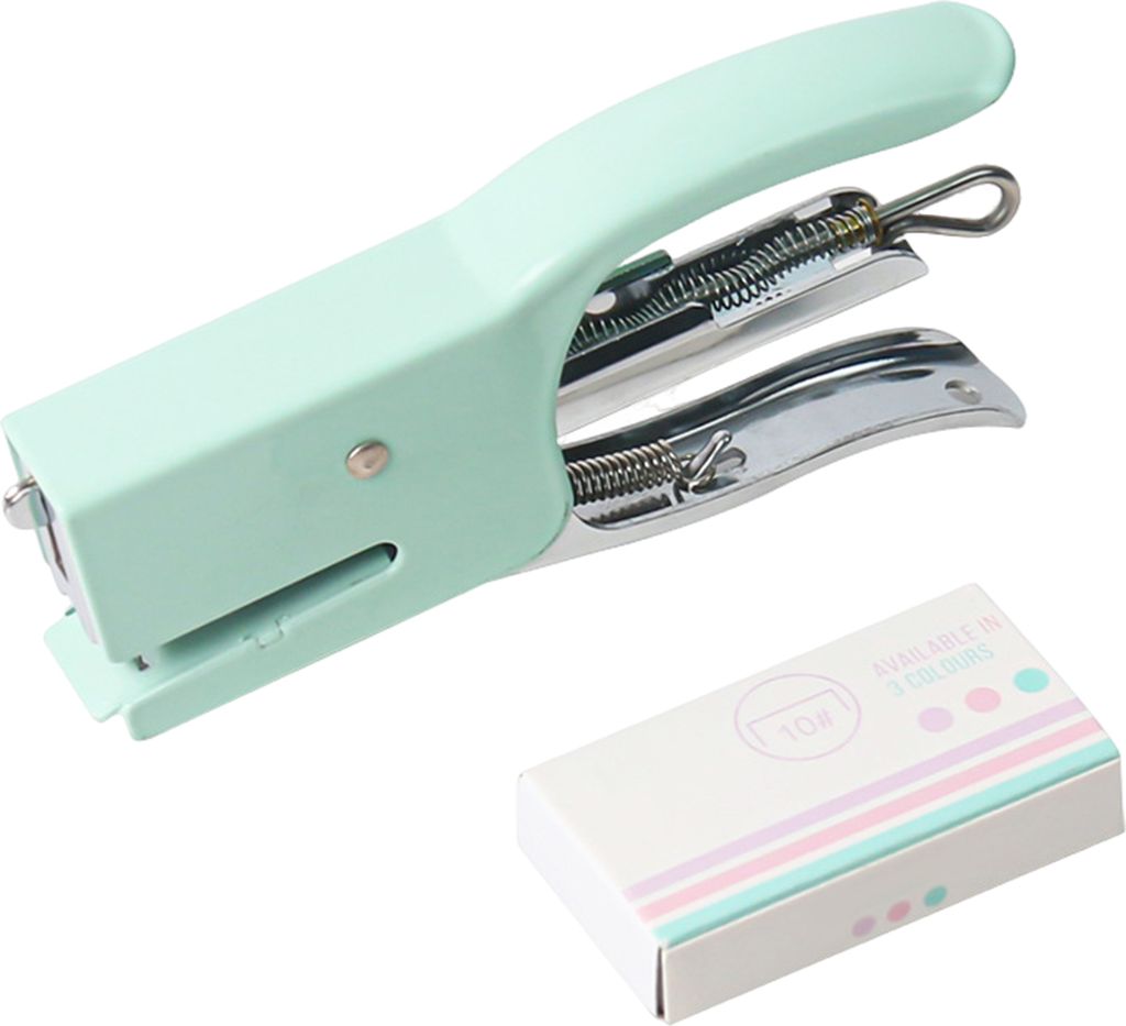 Kleiner Handhefter, Hefter mit 10–16 Blatt Kapazität und 750 Heftklammern, Mini-Desktop-Hefter für Büro, Schule, Zuhause, Reisen