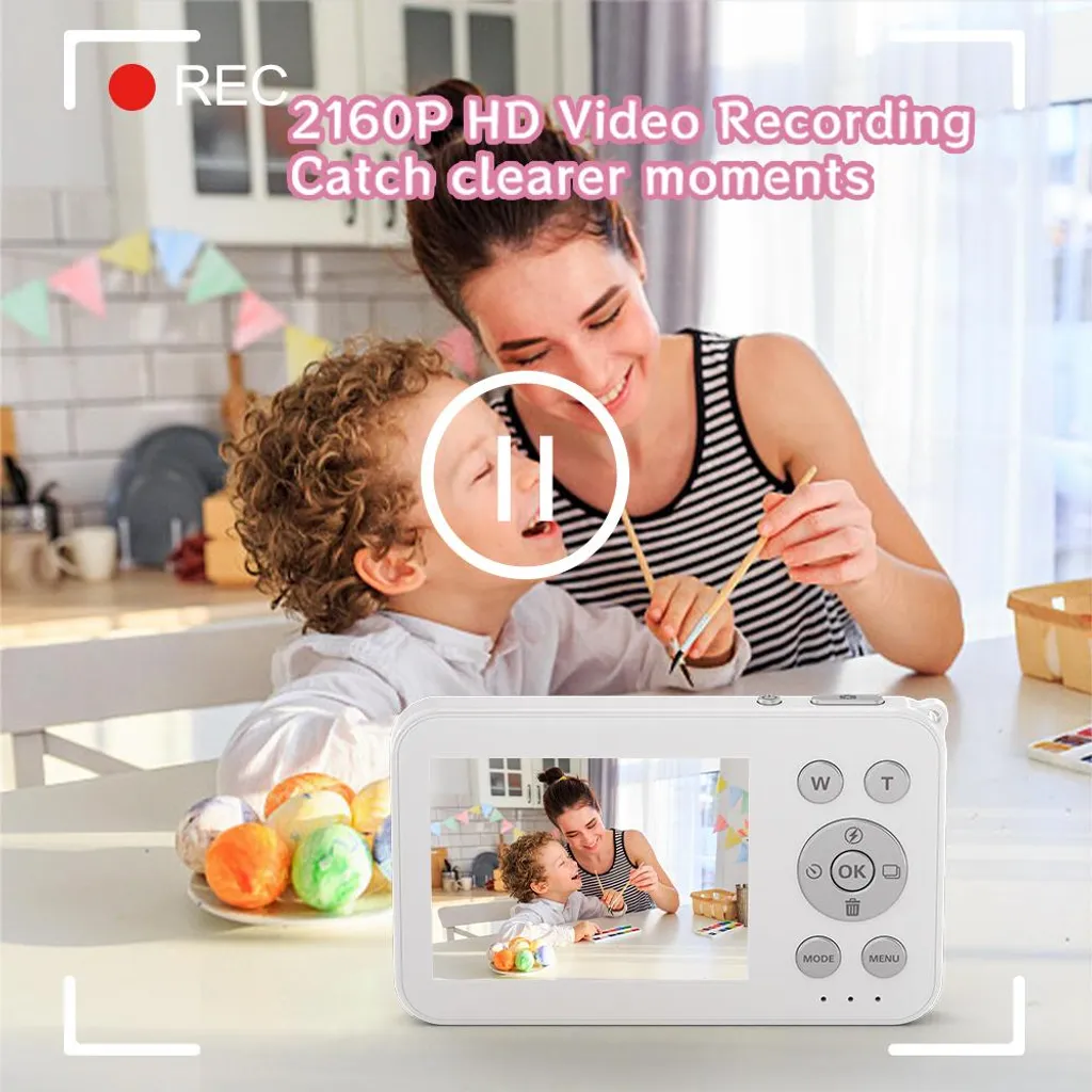 Caméra numérique pour enfants 8MP blanche idéale comme premier appareil
