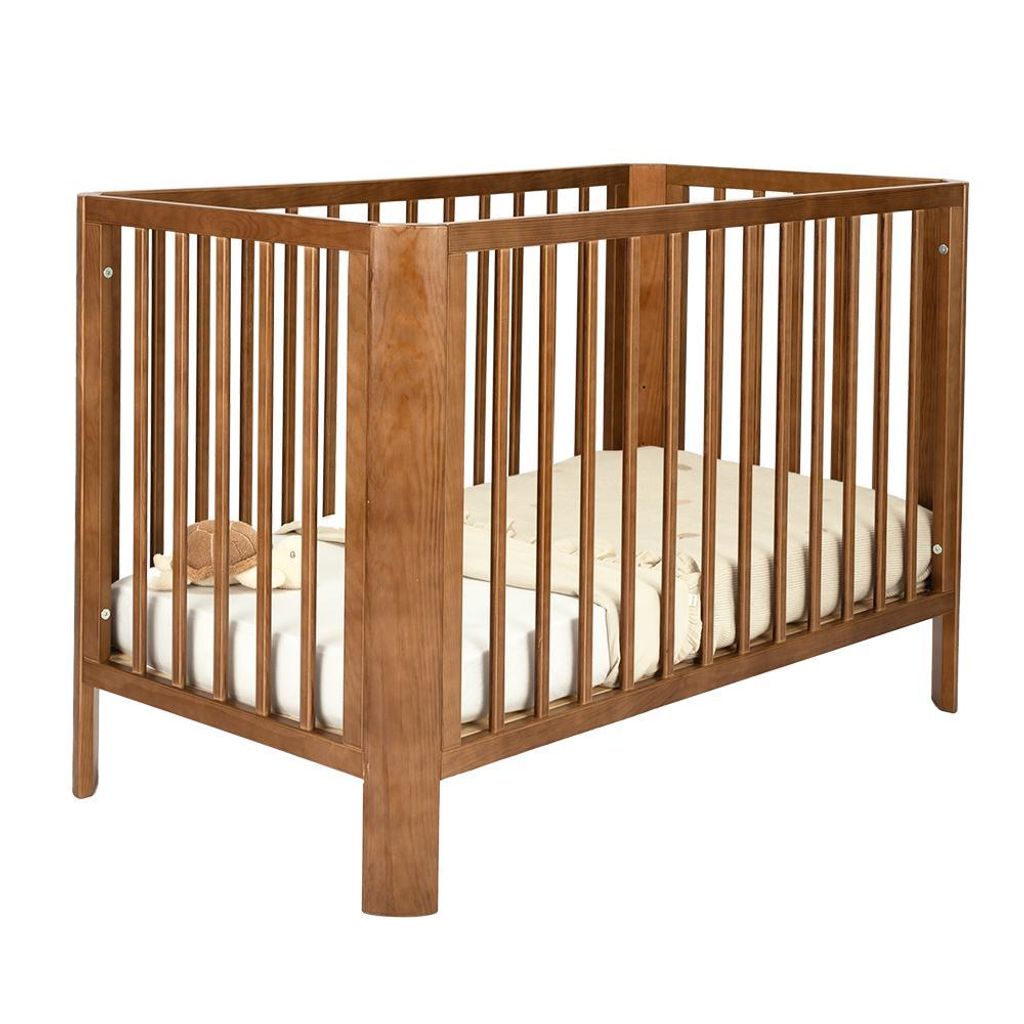 Novi Philou babybed, 60x120 cm, walnoot/beuken, in hoogte Productafbeelding 