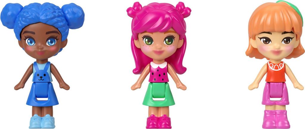 Polly Pocket Puppe und Mikro-Schatulle, Schlüsselanhänger und Aufkleberbogen, Haustier-Zubehörteil, Spielzeug für unterwegs, Mode, 4 Jahr(e), S...