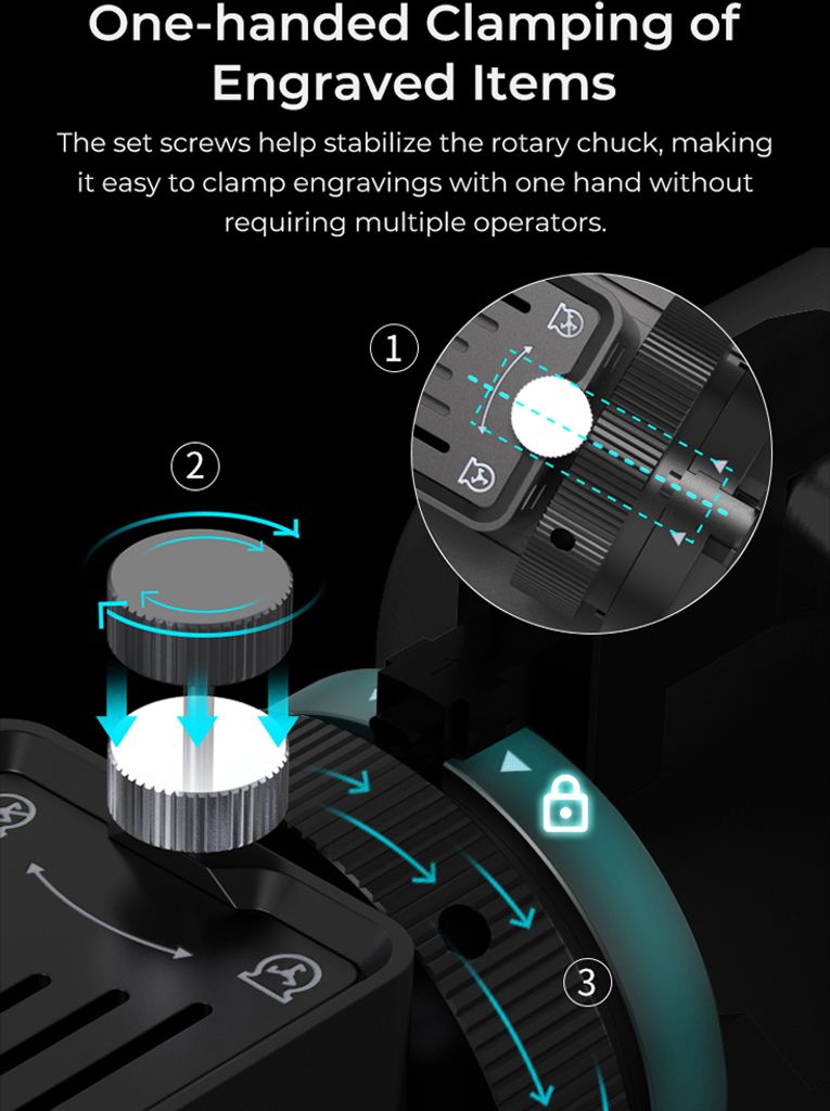 Creality Rotary Kit Pro 3 v 1 čelistní otočný válec, 360° Obrázek produktu 9