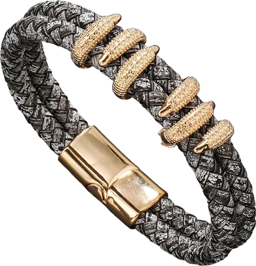 HA-33327 Herrenarmband Grau / Gold - und Einzigartig KP33327