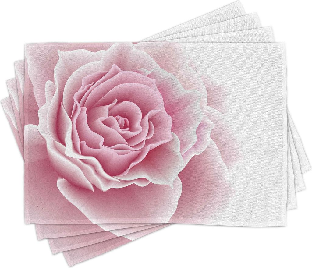 ABAKUHAUS Blassrosa Platzmatten, Romantische Rosen-Blumenblatt-Schönheits-Blumenstrauß-Feier-Braut Romance Wedding Theme, 30 x 45 cm, Pale Pink W...