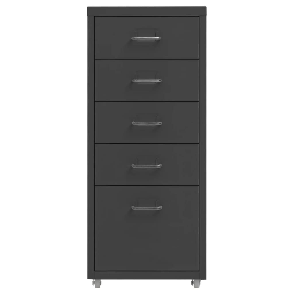 vidaXL Szafka na dokumenty na kółkach antracyt 28x41x69 cm Zdjęcie produktu 