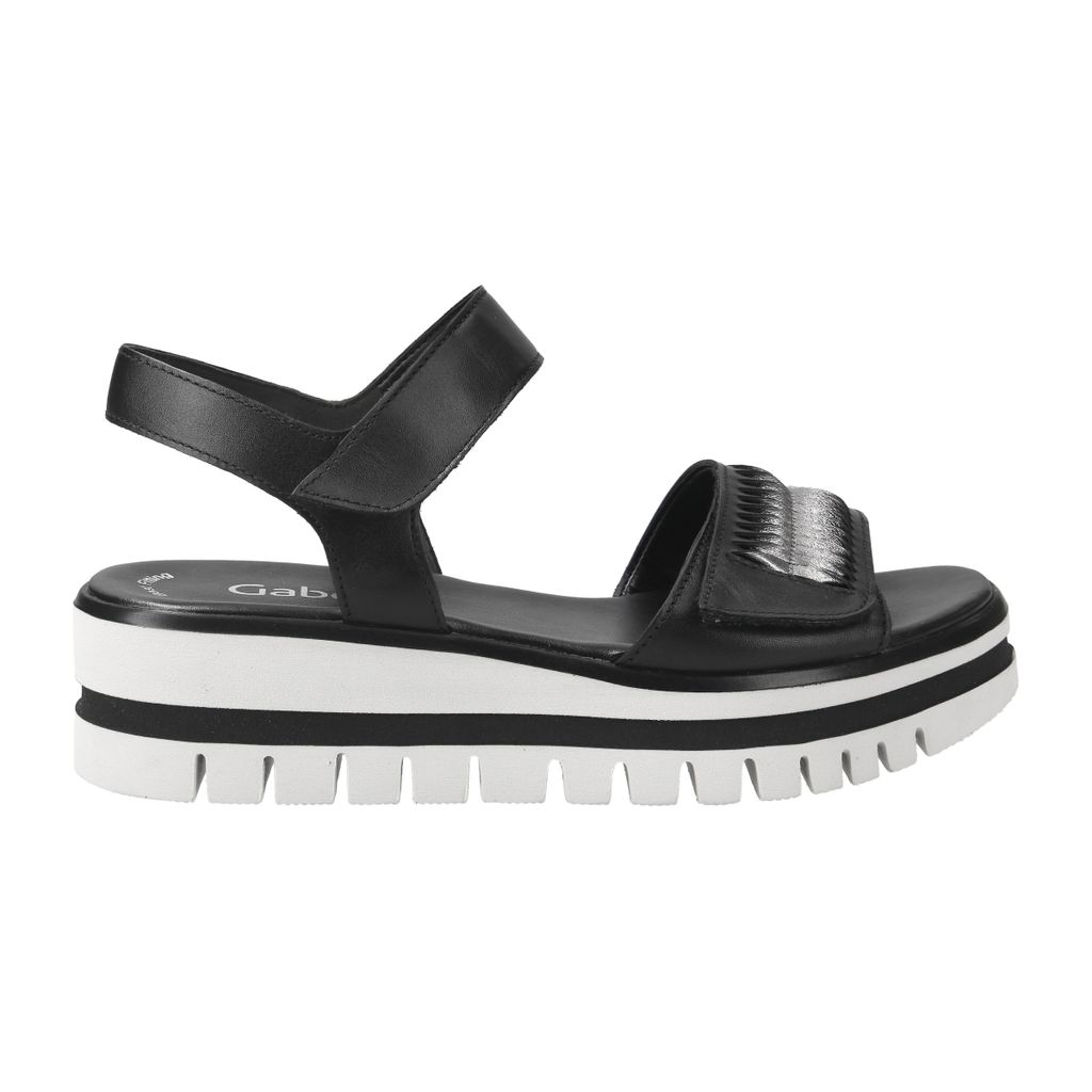Gabor Sandalette 44.626, Glattleder, Schwarz, Damen