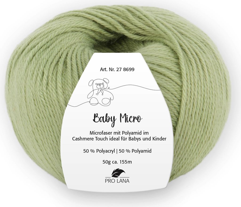 Pro Lana Baby Micro Garn super weich – 50% Polyacryl & 50% Polyamid, , ideal für Babydecken & Babykleidung 75 heu