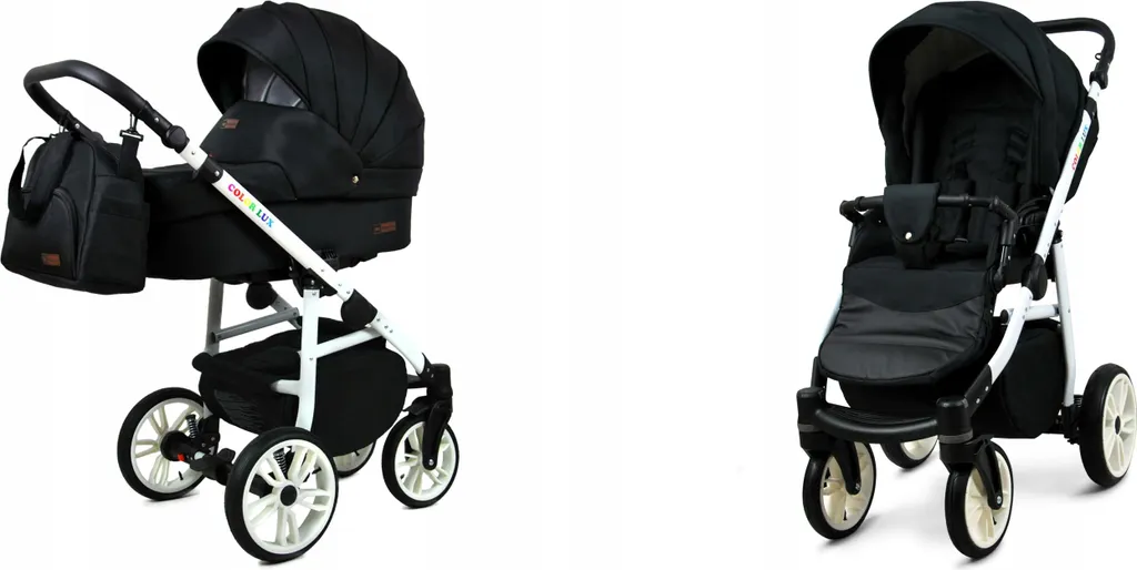 Poussette BabyLux Onyx Color Lux 2 en 1 : Design Moderne et Tout Terrain