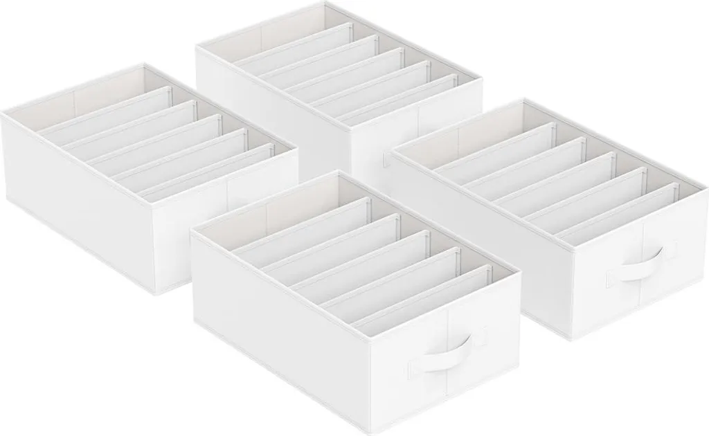 Organisateur armoire pliable lot de 4 pour stopper le désordre 6 cases