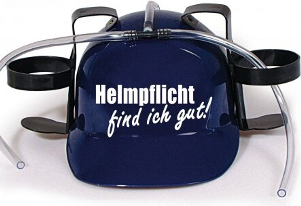 Trinkhelm Spaßhelm mit Printmotiv - Helmfplicht find ich gut - 11844 Color - blau