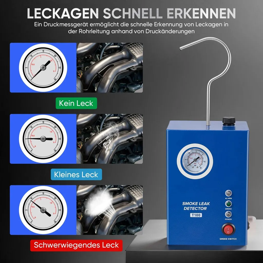Machine à fumée de diagnostic pour test de fuite sous vide auto 12V