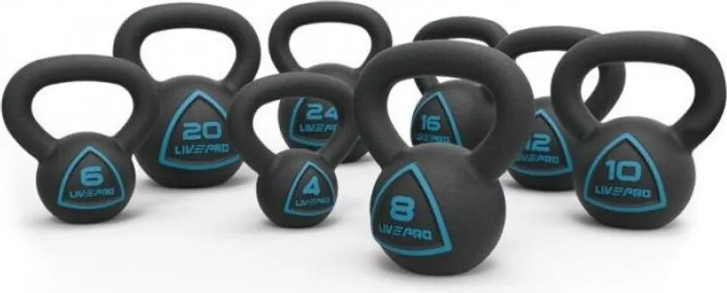 Kettlebell 10 kg LivePro avec Poignée Ergonomique et Base Stable