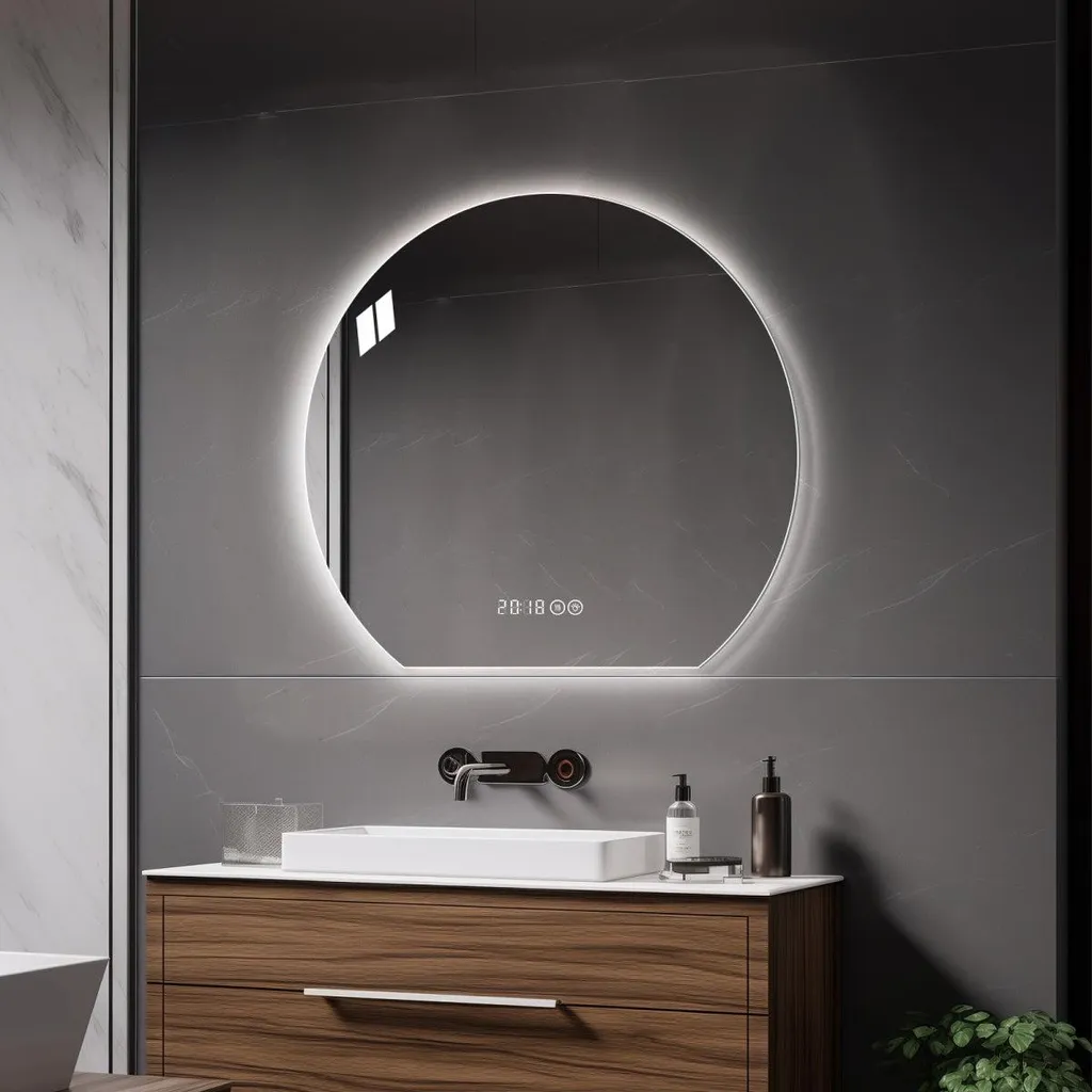 Miroir lumineux LED 80 cm intelligent - Grand miroir de salle de bain