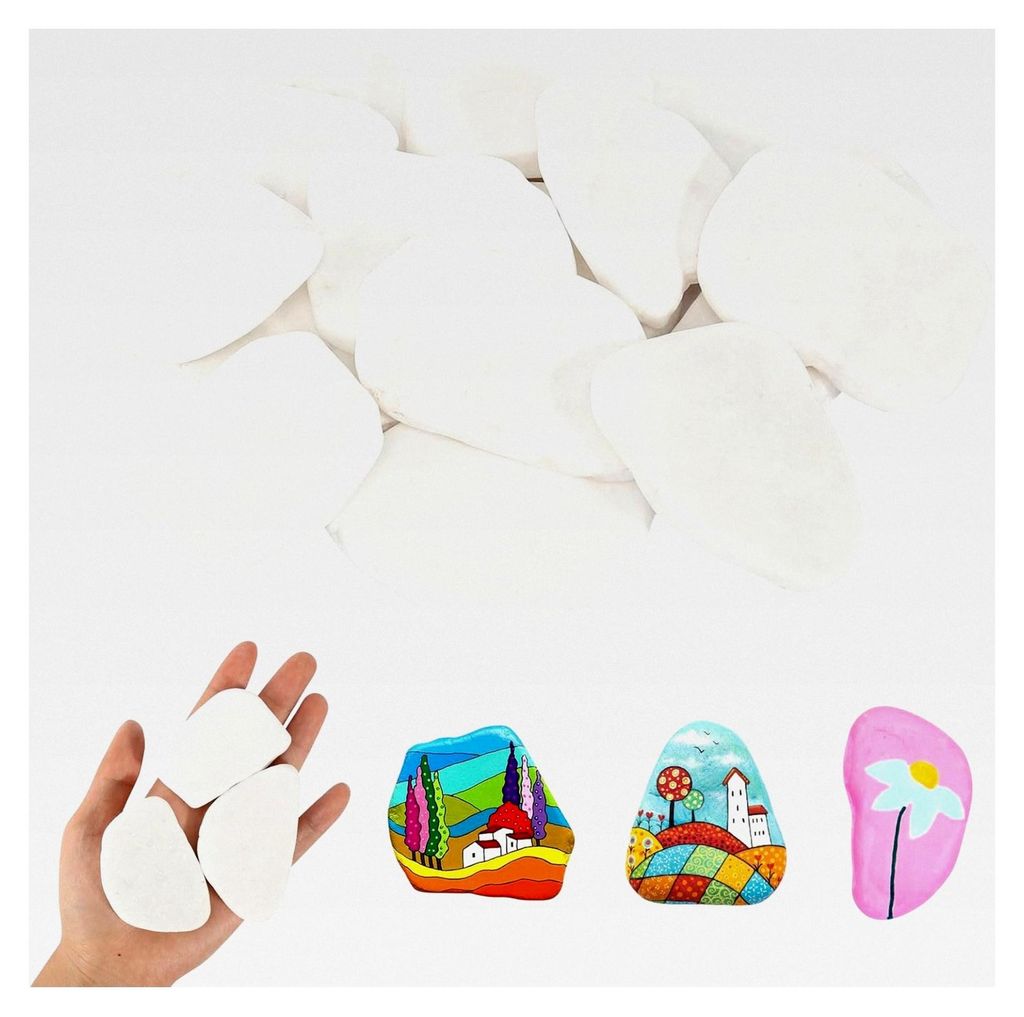 15 Stücke Kieselsteine zum Bemalen, 5-8 cm Glatte Kieselsteine für DIY Dekoration