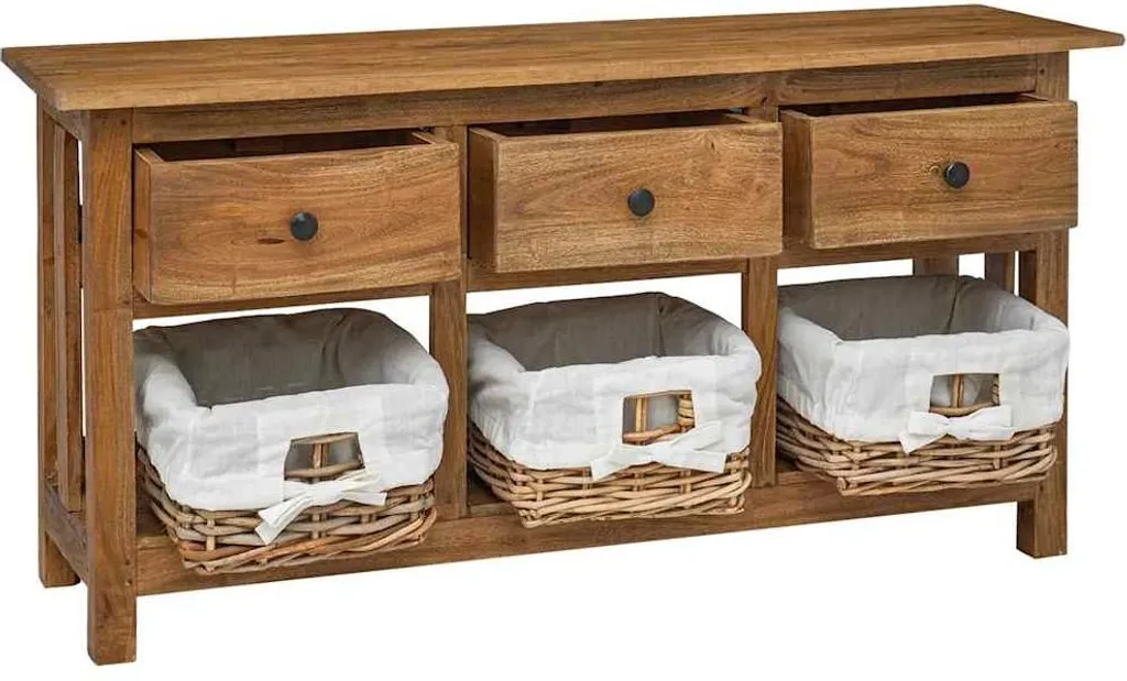 Buffet en acajou massif vidaXL 100x30x50 cm - Meuble bas design rustique