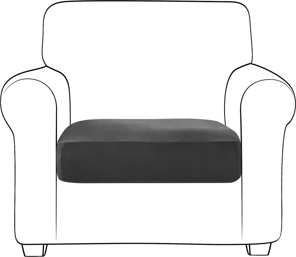 Topchances Samt Sofa Sitzkissenbezug, Elastischer Couch-Kissenbezug 1 Stück Sofakissen Schonbezug Sofasitzbezug Sofa Husse (Schwarz,1 Sitzer)