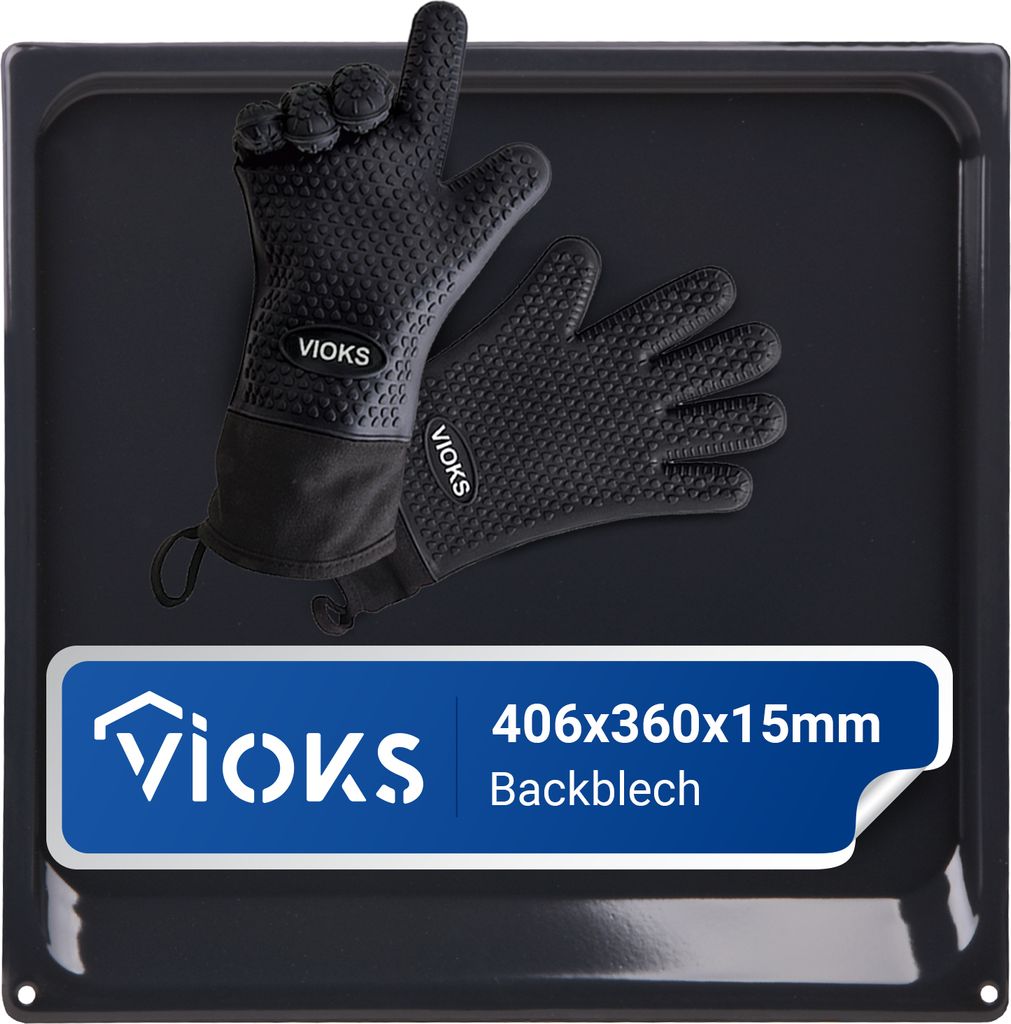 Backblech mit 2 Ofenhandschuhe passend wie Gorenje 334774 AC037 für Backofen