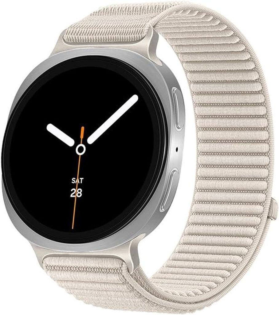 FFO2World Nylonarmband für Samsung Watch 8 – Gewebtes, verstellbares Smartwatch-Armband mit Klettverschluss für 40/44/46 mm – Sternenlicht